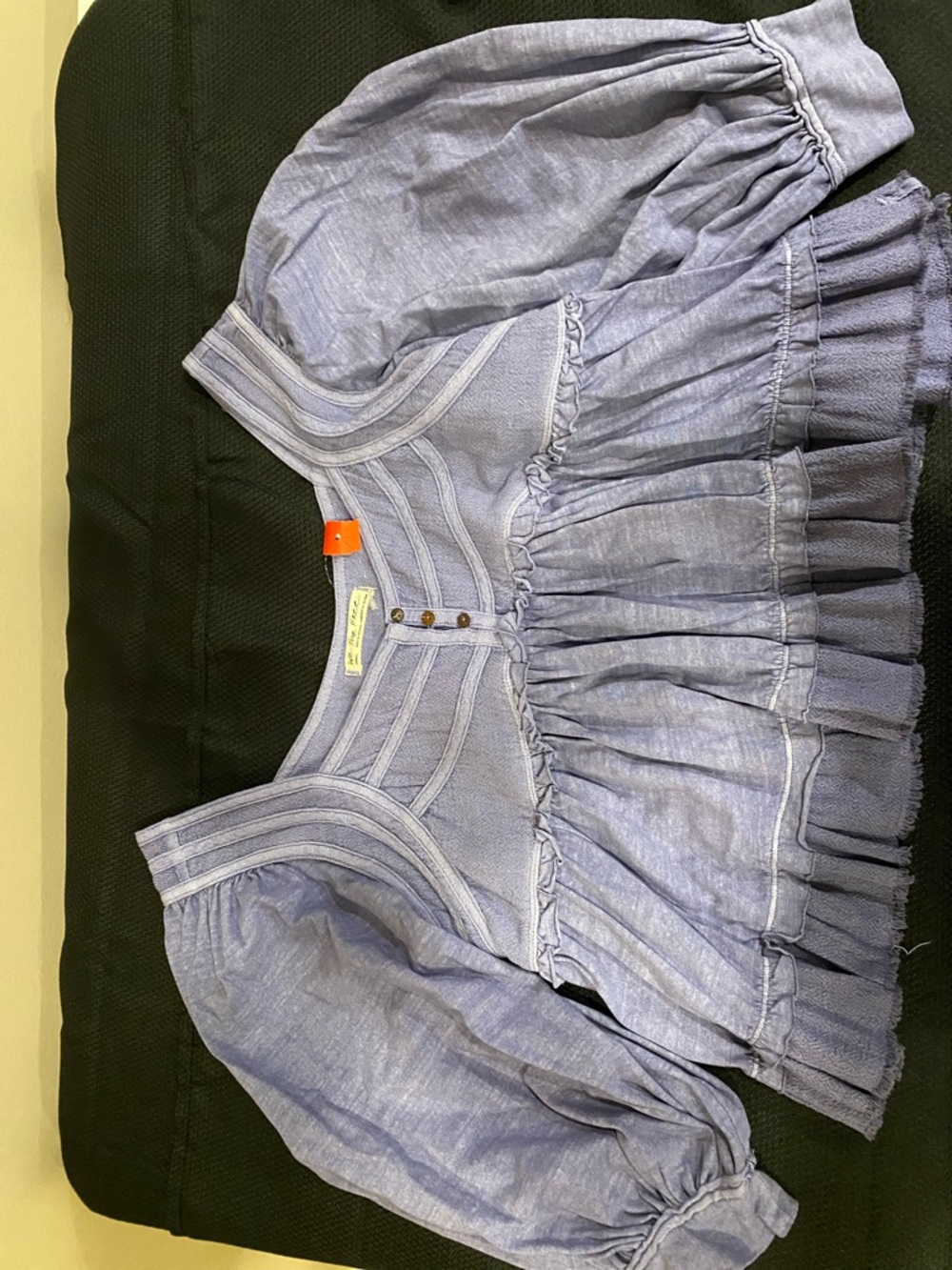 We The Free Lavender Blue Peasant Crop Top